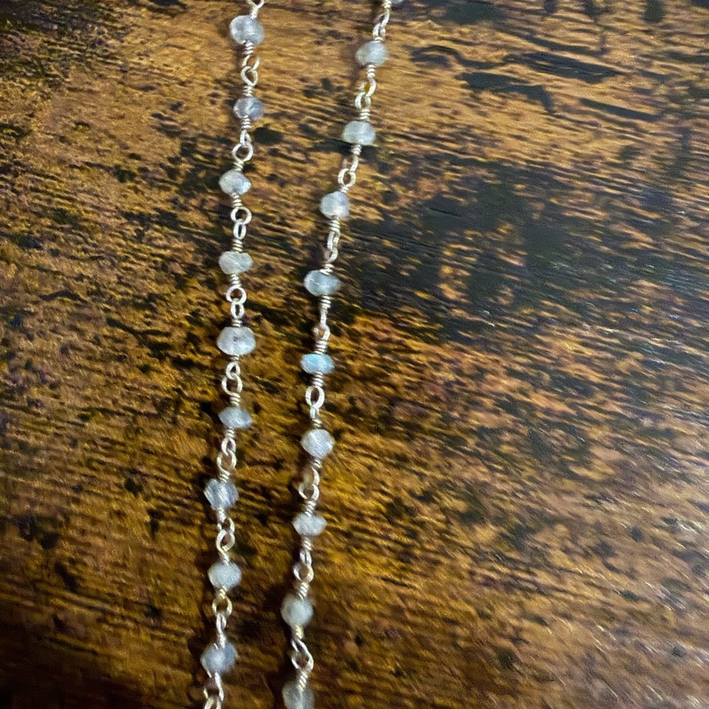 Beaded & Silver Chain Arrowhead Pendant Necklace​ - Picture 3 of 3
